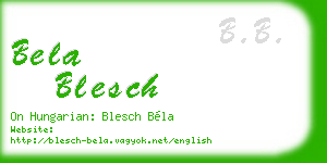 bela blesch business card